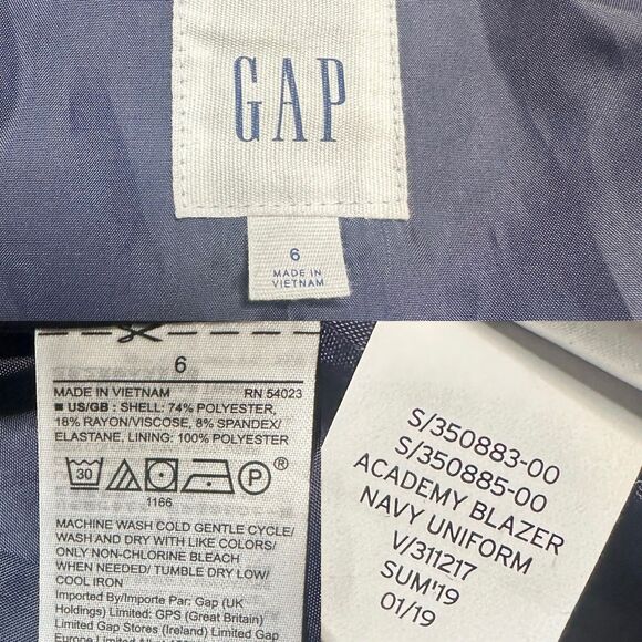 Gap Academy Blazer Women’s 6 Navy Blue Office Corporate Single Button Jacket - Picture 9 of 9